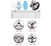 K01-50, K02-50, K01-63, K02-63 Three-jaw/Four-jaw Grip Chuck Micro Lathe Accessories(K02-63)