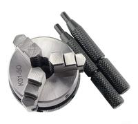 K01-50 M14x1 Three Jaw Manual Drill Chuck, Hardness Steel 1-33mm Clamping for Woodworking Machine Tools with Cylindrical Center and Threaded Mount