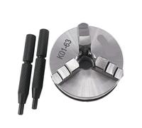 K01-63 63mm Lathe Mini Chuck 3 Jaws Woodworking Hand Chuck with Mounting Thread Screw Rod Self-Centering Lathe Tool