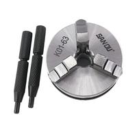K01-63 63mm Lathe Mini Chuck 3 Jaws Woodworking Hand Chuck with Mounting Thread Screw Rod Self-Centering Lathe Chuck Tool