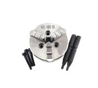 K01-80B 80mm Lathe Mini Chuck 3 Jaws Woodworking Hand Chuck with Mounting Thread Screw Rod Self-Centering Lathe Tool