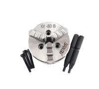 K01-80B 80mm Lathe Mini Chuck 3 Jaws Woodworking Hand Chuck with Mounting Thread Screw Rod Self-Centering Lathe Chuck Tool