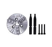 K01-80B 80mm Lathe Mini Chuck 3 Jaws Woodworking Hand Chuck with Mounting Thread Screw Rod Self-Centering Lathe Chuck Tool