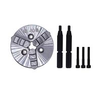 K01-80B 80mm Lathe Mini Chuck 3 Jaws Woodworking Hand with Mounting Thread Screw Rod Self-Centering Tool Drilling Milling