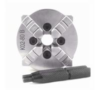 K02-50/63/80B/100B Mini Manual 4-Jaw Lathe Chuck, 0.1mm Precision for Non-Ferrous Metals & Plastics, for Instrument Lathes and Small Parts Machining(80mm)