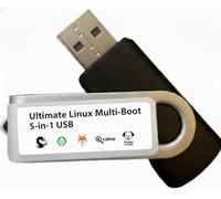 K0R41 Linux 5-in-1 Multi-Boot USB Flash Drive, Live Bootable with Kali Linux, Mint Cinnamon, Tails OS, Caine OS, Puppy Linux, Install or Boot