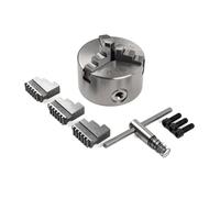 K11-100 100mm Lathe Chuck 4" Self Centering 3 Jaw Steel Silver for Grinding Milling Drilling Machines
