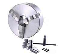 K11-100 3-Jaw Self-Centering Lathe Chuck, Manual Through-Hole Chuck with 0.08mm Precision, Reversible Jaws for Internal and External Clamping for CNC Machinists and Machining Centers