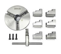 K11-125 5" 3 Jaw Self-Centering Lathe Chuck | 125mm Hardened Steel Scroll Chuck with Dual Jaw Sets (Internal 2.5-40mm/External 38-110mm) | 8x16 Mini Lathe, CNC & Milling Machines (K11-125)