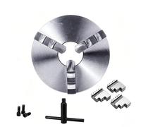 K11-165 3-Jaw Self-Centering Lathe Chuck, with 3*Reversible Jaws, 0.05mm Precision, 160 N·m, 2500RPM, for Turning of Round Workpieces Such As Shafts, Discs, and Sleeves