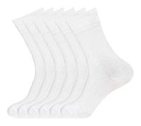 K11 - L10576 White 6 Pairs Non Elastic Diabetic Ladies Socks Girls Womens Socks Easy Grip Loose Soft Top Rich Cotton Socks One Size UK 4-7