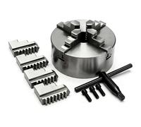 K12-125 4 Jaw Self Centering Lathe Chuck with Reversing Jaws, 0.08mm Precision, 3000 RPM, 30kN Grip for Milling & Machining Square & Round Parts