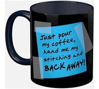 K1C2 Stitch Happy Back Away Mug 11 oz. Blue, Acrylic, Multicoloured, 4.9 x 3.15 x 3.9 cm