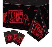 K1tpde 3PCS Spy Party Tablecloths for Kids Birthday Secret Agent Theme Table Covers Spy Plastic Table Cloth Secret Themed Party Decorations for Boys