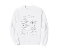 K2 Base Camp Trek Pakistan Hiking Map Route V1 Sweatshirt