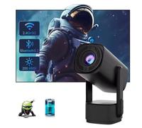 K2 Black Projector Built-in 5200mAh Battery 4K HD Bluetooth Android 11 Video Game Controller with RGB Lighting (Black)