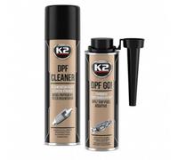 K2 DPF Cleaning Kit 500ml Cleaner Spray & 250ml Fuel Additive | DPF GO! Additive, Soot Remover, Filter Regenerator, For Diesel Cars, 2-Part Kit