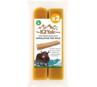 K2 Yak Chews Original Himalayan Dog Treat - Natural Yak Milk Chew, Extra Long Lasting Dental Stick for Large Dogs & Strong Chewers, Vegetarian, Gluten & Grain Free (100-120g, Pack of 2)