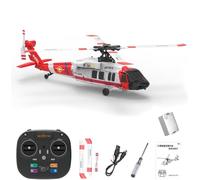 K200 Black-Hawk RC Helicopter, 2.4G 6CH 6-Axis Gyro Brushless RC Helicopter Model with Altitude Hold, Optical Flow & Inverted Flight, Simulation Aircraft Model Toy Gift for Biginner - 1Battery/Red