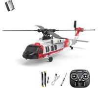 K200 Black Hawk RC Helicopter, 6CH Brushless Remote Control Helicopter Model with Altitude Hold, Optical Flow & Inverted Flight, 6-Axis Gyro Simulation Military Aircraft for Adults (1 Battery/Red)