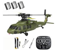 K200 Simulation 6CH RC Helicopter, 2.4G 6-Axis Gyroscope Aerobatic Remote Control Helicopter with Optical Flow Positioning,Green,3 Batteries