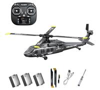 K200 UH-60 6CH RC Helicopter with One-Key Inverted Flight, 2.4G 6-Axis Gyroscope Aerobatic Remote Control Helicopter with Altitude Hold - RTF,3 Battery
