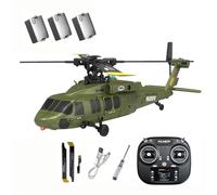K200 UH-60 BlackHawk 6-Axis Gyroscope RC Helicopter with One-Key Inverted Flight, 2.4G 6CH Aerobatic Remote Control Helicopter with Altitude Hold & Optical Flow Positioning for Adults - RTF