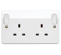 K2746WHI MK 13A 2G DP Switch Socket Out Rocker K2746 WHI