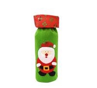 K2so Ornament Glitter Embroidered Christmas Wine Bottle Bag Santa Snowman and Reindeer Design Perfect for Wine Gifting and Table Decoration in Hotels and Restaurants Wolf Statue Outdoor (A, O