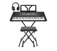 K3 61-Key Digital Piano Keyboard w/Stand - Touch Sensitive LCD Keyboard | 61 Touch-Sensitive Keys with 64-Note Polyphony, 400+ Voices and 200+ Rhythms, Built-In Recording, Stereo Speakers, Stand