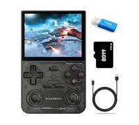 K36 Handheld Game Console 3.5" IPS 500nit 16000+ Games Emulator for PS1/PSP/DC/N64/SS Portable Retro Classic Mini Game Pocket Video Game Player (Black 64GB)