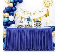 k3Mq9Rw Desktop accessories Stretch Tablecloth With A Ruffled Hem, Perfect For Weddings, Birthdays, Baby Showers, And Banquets(Royal Blue,9FT(275cm*77cm))