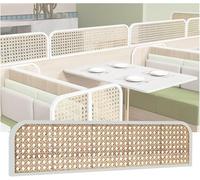 k3Mq9Rw Freestanding Dividers For Dining Areas Rattan Weaving Restaurant Table Decorative Partitions Privacy(White,35.4x11.8in)