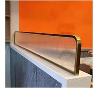 k3Mq9Rw Freestanding Stainless Steel Border Glass Dividers for Dining Areas Decorative Partitions with Striped Design Low Fence Privacy(50x90cm/19.68x35.43in)