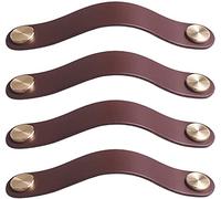 k3Mq9Rw Furniture Accessories Handles Room Tatami Anti-Collision Handle,Soft Handle for Household cabinets,Living Room Coffee Table Drawer Cowhide Door Handle,Easy to Install(Braun,13.2cm*4)