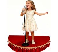k3Mq9Rw Modular stage flooring Semi-circular Stage Steps With Skirting Portable Concert Steps Lectern(Red-a,100x50cm (39.4x19.7in))