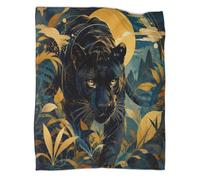 K3S9H2L7 Panther art microfiber throw blanket soft fleece home decor | 70×80inch plush microfiber comfort gentle touch cozy warmth lightweight bedding sofa throw style panther print