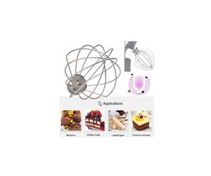 K45WW Kitchen Tool with 6 Wire Whip KitchenAid Attachment for Inclined Head Holder Mixer