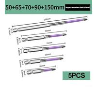 K5 Anti-Slip PH2 Cross Screwdriver Set with Magnetic Batch Head, 62HRC Hardness Alloy Steel Drill Bits for Electric Hand Tools, 3-6 Piece(50-65-70-90-150)