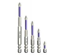 K5 Impact-Resistant Anti-Slip Bit Set - 5/6PCS High-Magnetic Screwdriver Drill Bits for Hand Drills & Impact Drivers, Anti-Slip Tooth Design for Professional Use (25-50-65-70-90MM 5PCS)