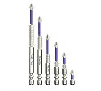 K5 Impact-Resistant Anti-Slip Bit Set - 5/6PCS High-Magnetic Screwdriver Drill Bits for Hand Drills & Impact Drivers, Anti-Slip Tooth Design for Professional Use (25-150MM 6PCS)