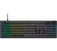 Corsair K55 CORE RGB Membrane Wired Gaming Keyboard - Quiet, Responsive Switches - Spill Resistance - Ten-Zone RGB - Media Keys - iCUE Compatible - QWERTY UK - PC, Mac - Black