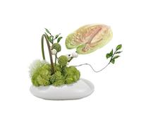 K5C7S3W9D6 Faux flowers Ceramic Flowerware Simulation Flower Art Living Room Tea Table Artificial Decoration Soft Arrangement Wedding Decoration(Small)