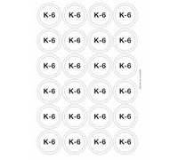 K6 Robert Oppenheimer Circular Matt Paper Stickers A4 Sheet of 24 (Each Sticker is 45mm Diameter)