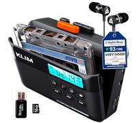 K7 Cassette Player, Converts Tapes to MP3, Built-in Microphone, 16GB Card | Doubles as an Audio Recorder with Onboard Speaker, Rechargeable Battery and Included Earphones - Black, Orange