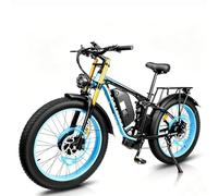K800 Pro 26"x 4.0"dual-motor off-road electric bicycle features a 48V 23Ah battery,hydraulic disc brakes,maximum range of 70km with power assist,and a maximum load capacity of 180kg. (Black and blue)