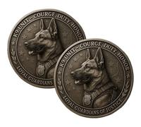 K9 Commemoration Coin: Honor the Heroes of the Force, Police Dog K9 Challenge Coin, Police Officer Canine Prayer Coins, Military Honor Coins, Gifts for K9 Handlers, Collectors and Family (2pcs)