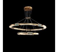 K9 Crystal Chandelier Led lamp is Suitable for Living Room Bedroom Corridor Kitchen Nordic Modern Ceiling(Neutral Light,2Rings80 100CM)