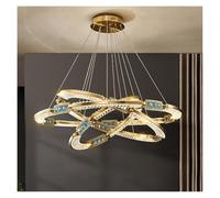 K9 Crystal Chandelier Led lamp is Suitable for Living Room Bedroom Corridor Kitchen Nordic Modern Ceiling(Warm White,3Rings D40 60 80CM)