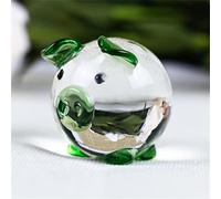 K9 Crystal Glass Cute Pig Figurines Mini Crafts Ornaments Desktop Home Decoration Gifts,Green
